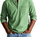 Men's Casual Long-Sleeve Henley T-Shirt