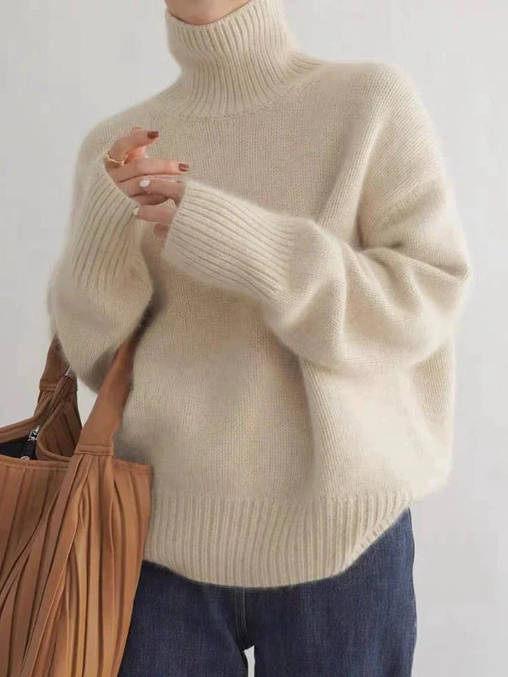 Pull Col Roulé Coupe Ample Femme