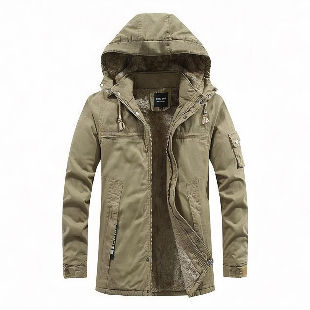 Parka Longue à Capuche Doublée Homme