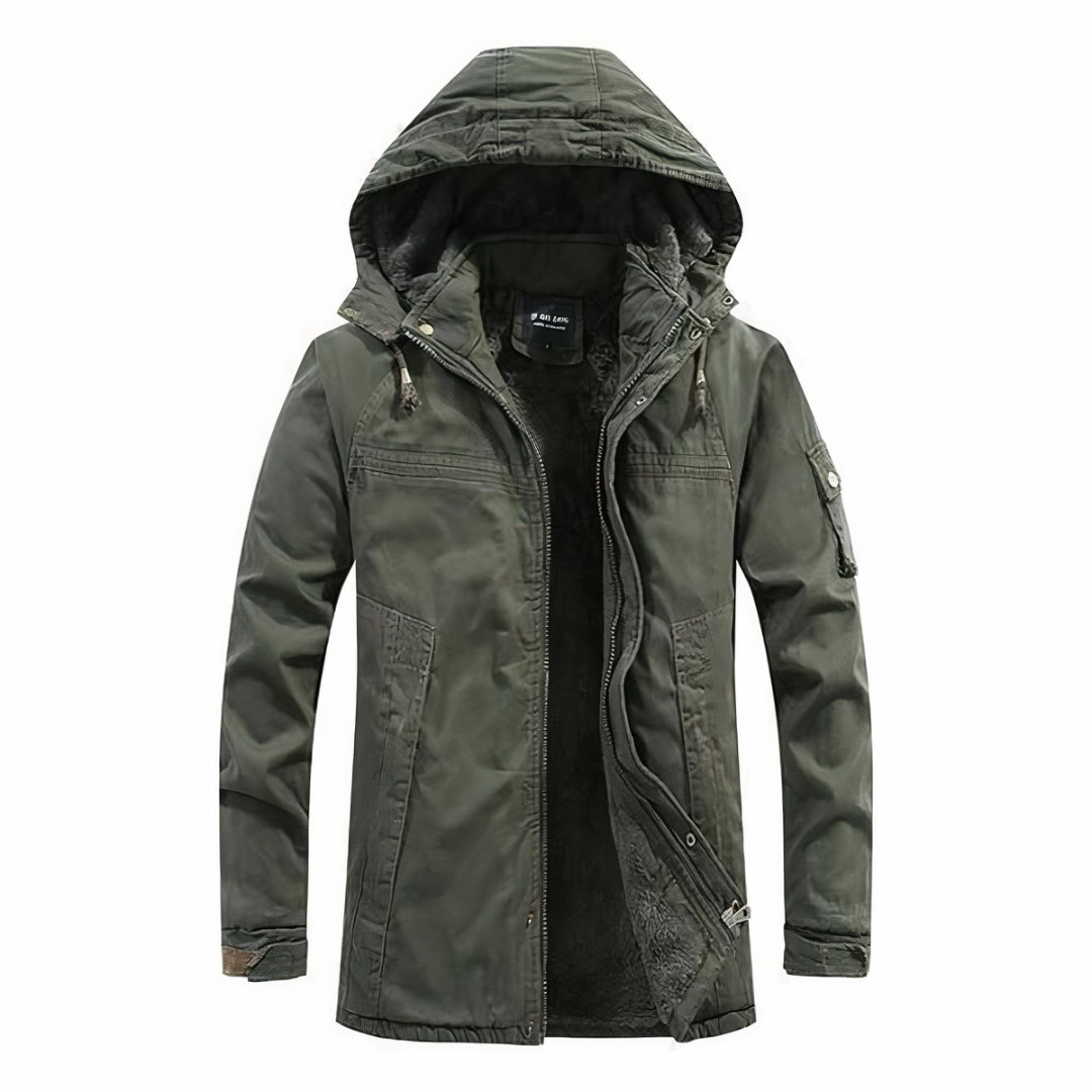 Parka Longue à Capuche Doublée Homme