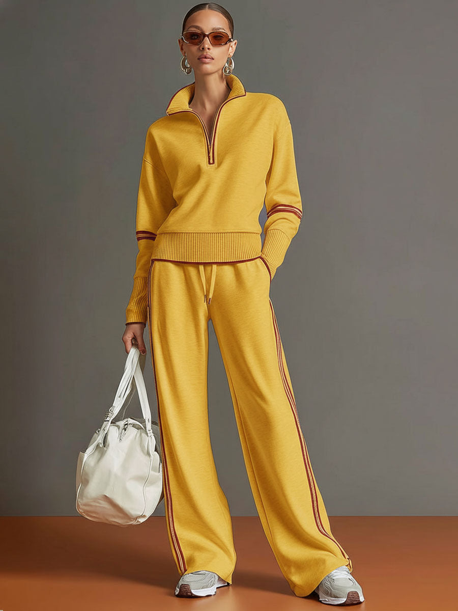 Ensemble avec Pull Zippé et Pantalon Femme