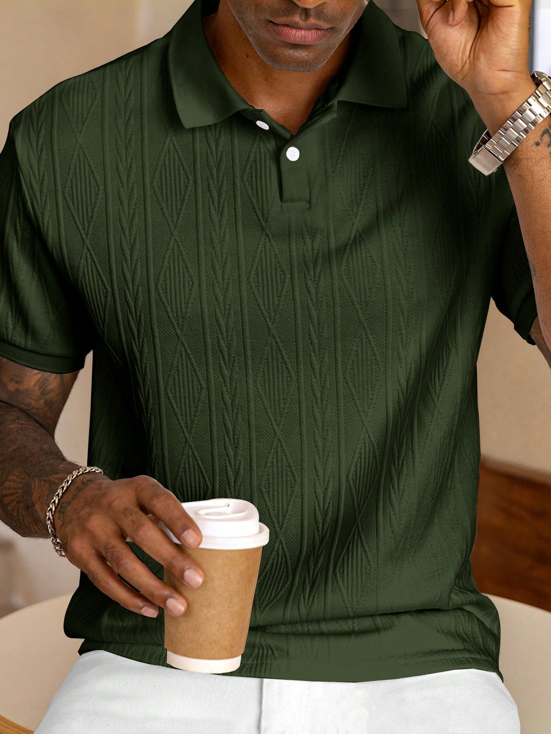 Polo Maille Texturée Homme