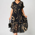 Women's Printed Fluid-Fit Midi Dress