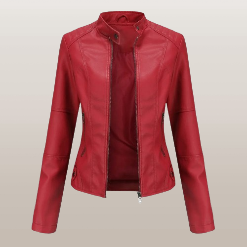 Veste Courte Zippée à Col Montant Femme