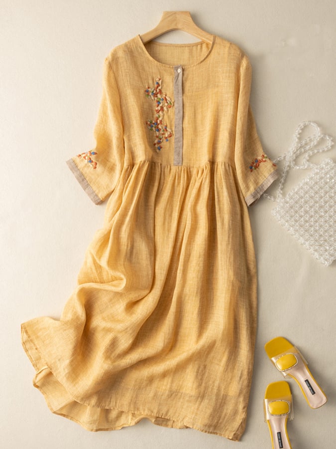 Robe Maxi Bohème Brodée Femme