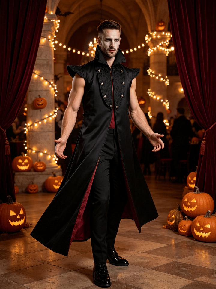 Déguisement Vampire Halloween à Col Haut Homme