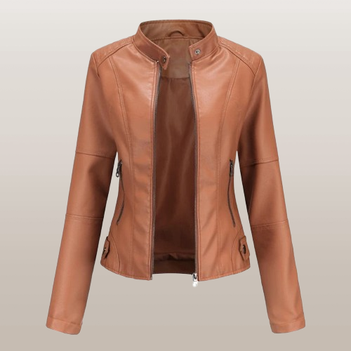 Veste Courte Zippée à Col Montant Femme