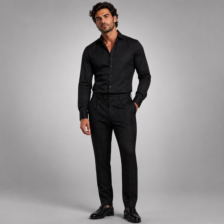 Pantalon Habillé à Carreaux Homme