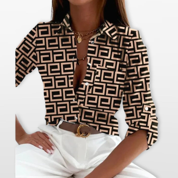 Chemise Imprimée Motifs Tendance Coupe Fluide Femme