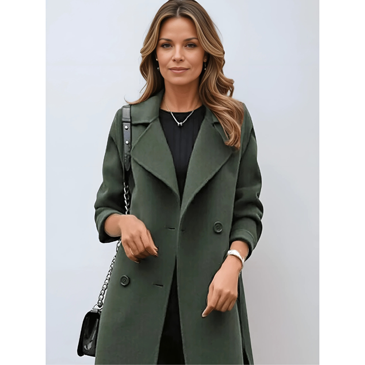 Trench Croisé à Revers Larges Femme