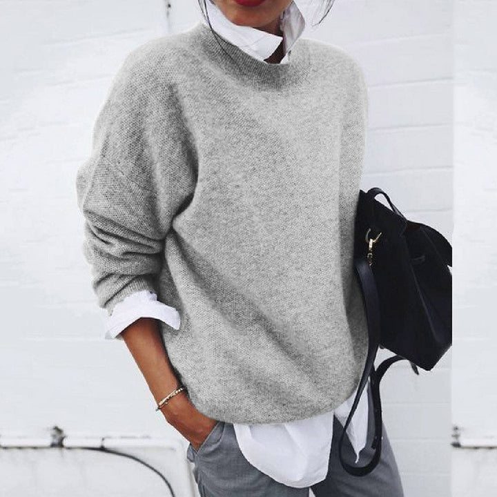 Pull Décontracté à Col Rond Femme