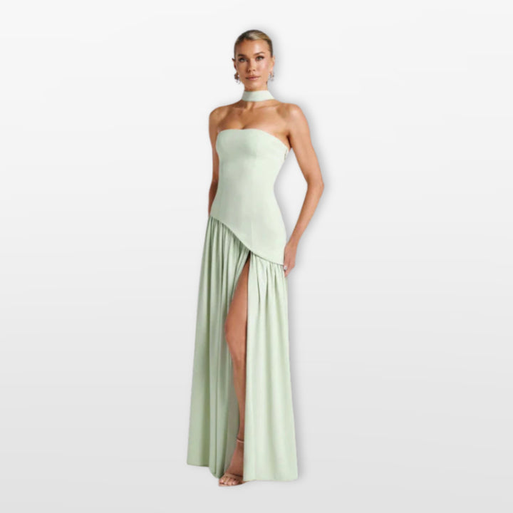 Robe Longue Bustier Élégante Fendue Soirée Femme