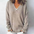 Pull Ample À Col V Femme