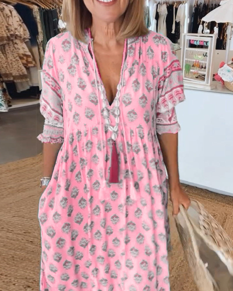 Robe Bohème Imprimée Femme