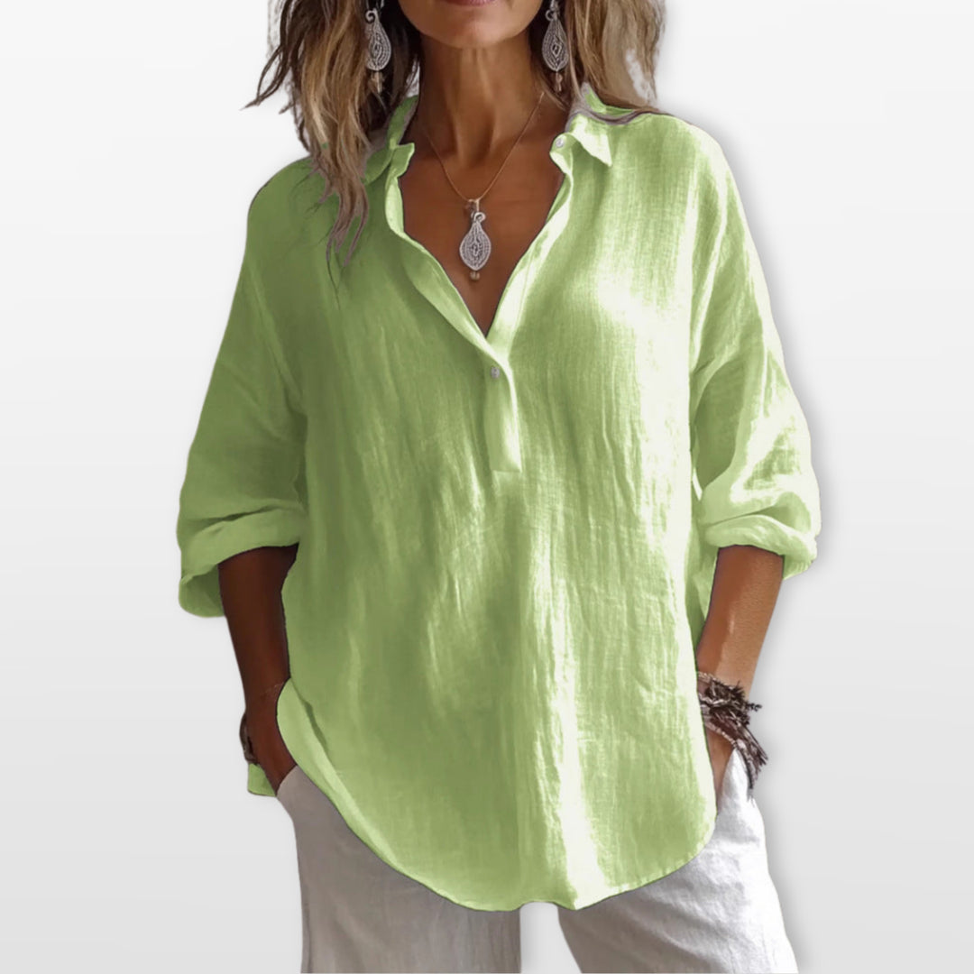 Blouse Ample Décontractée Boutonnée Femme