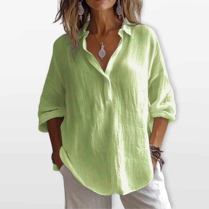 Blouse Ample Décontractée Boutonnée Femme