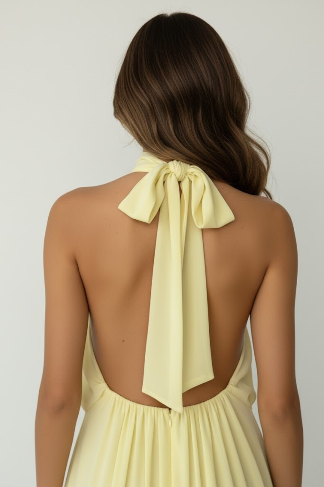 Robe Courte Fluide Col Halter Femme