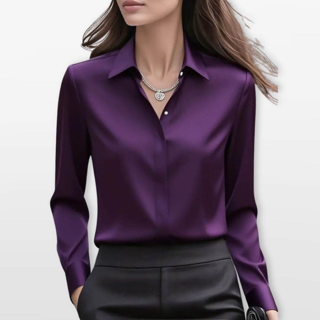 Chemisier Satin Élégant Femme