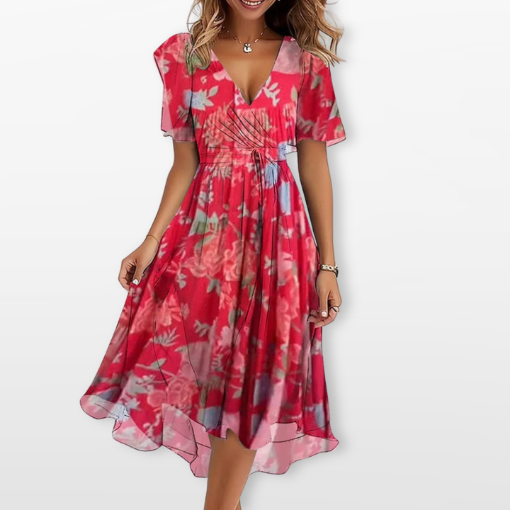 Robe Midi Fleurie D’Été Femme