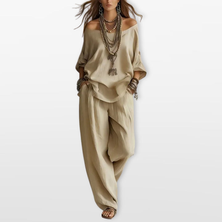 Ensemble Fluide Pantalon Ample Femme