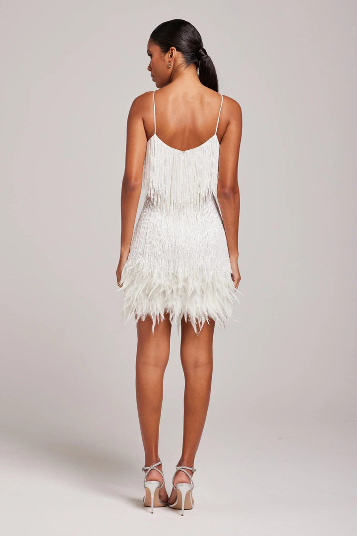 Robe Mini À Franges Et Bretelles Femme