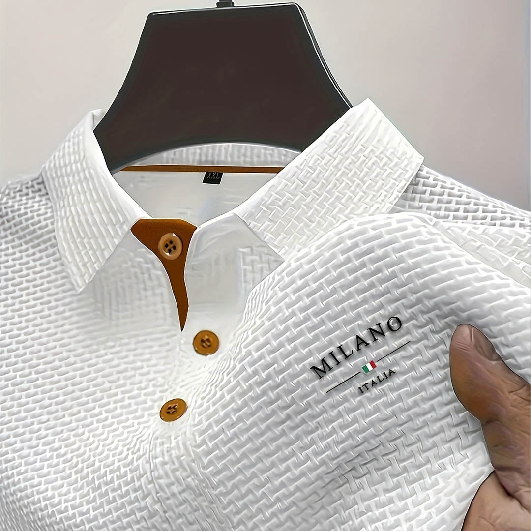 Polo Texturé Brodé Homme