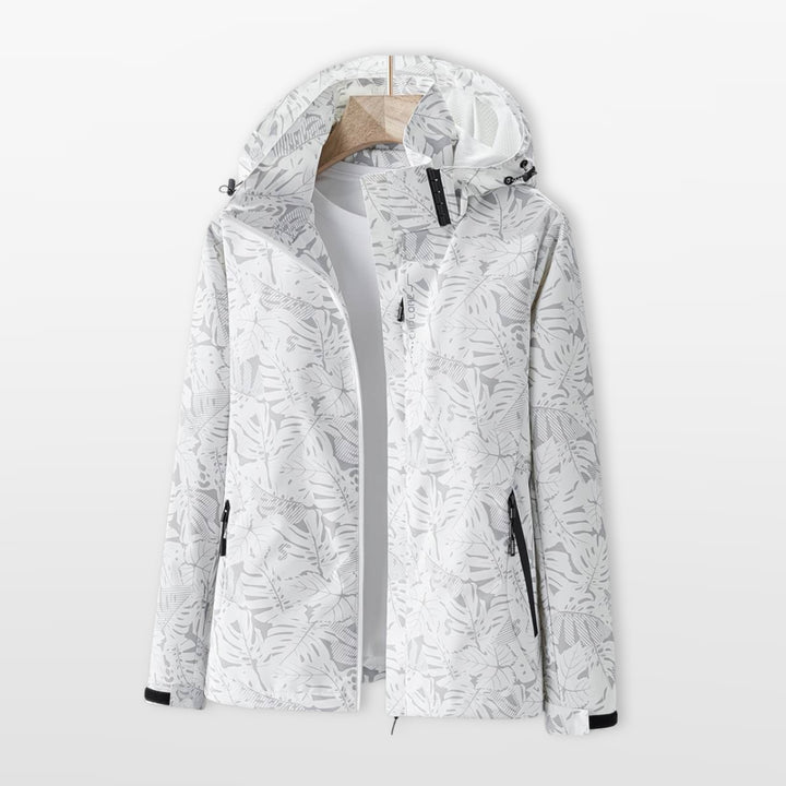 Veste Légère À Capuche Imprimée Zippée Femme