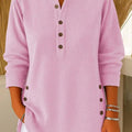 Pull Long à Boutons Femme