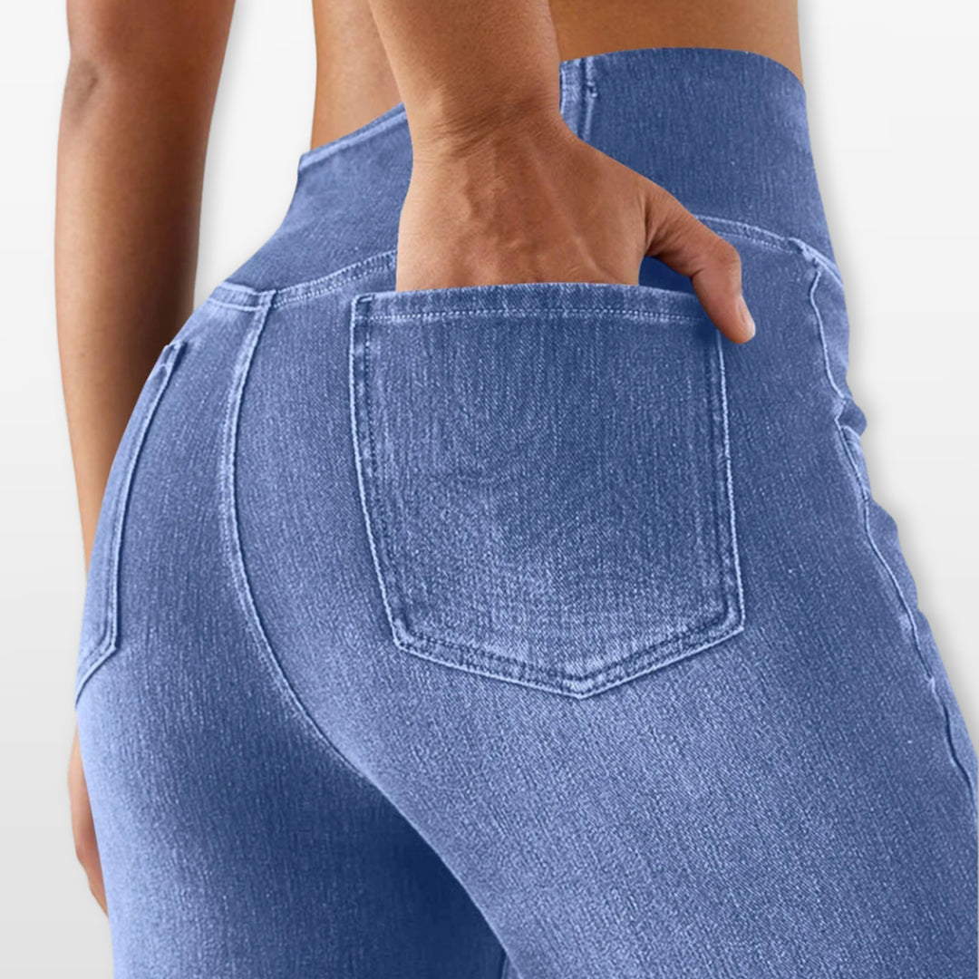 Pantalon Évasé Taille Haute Coupe Bootcut Femme