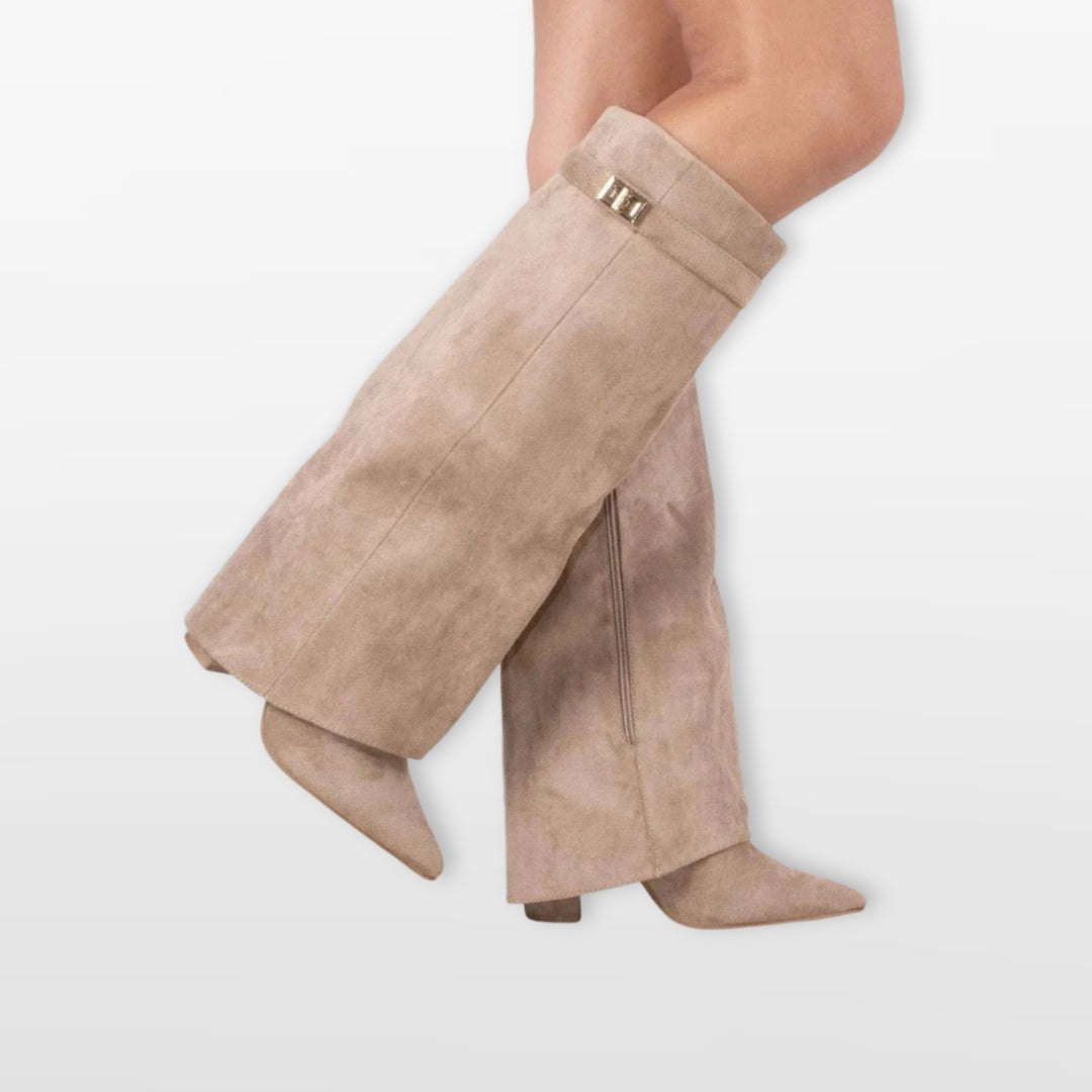 Bottes Hautes Bout Pointu Talon Bloc Femme