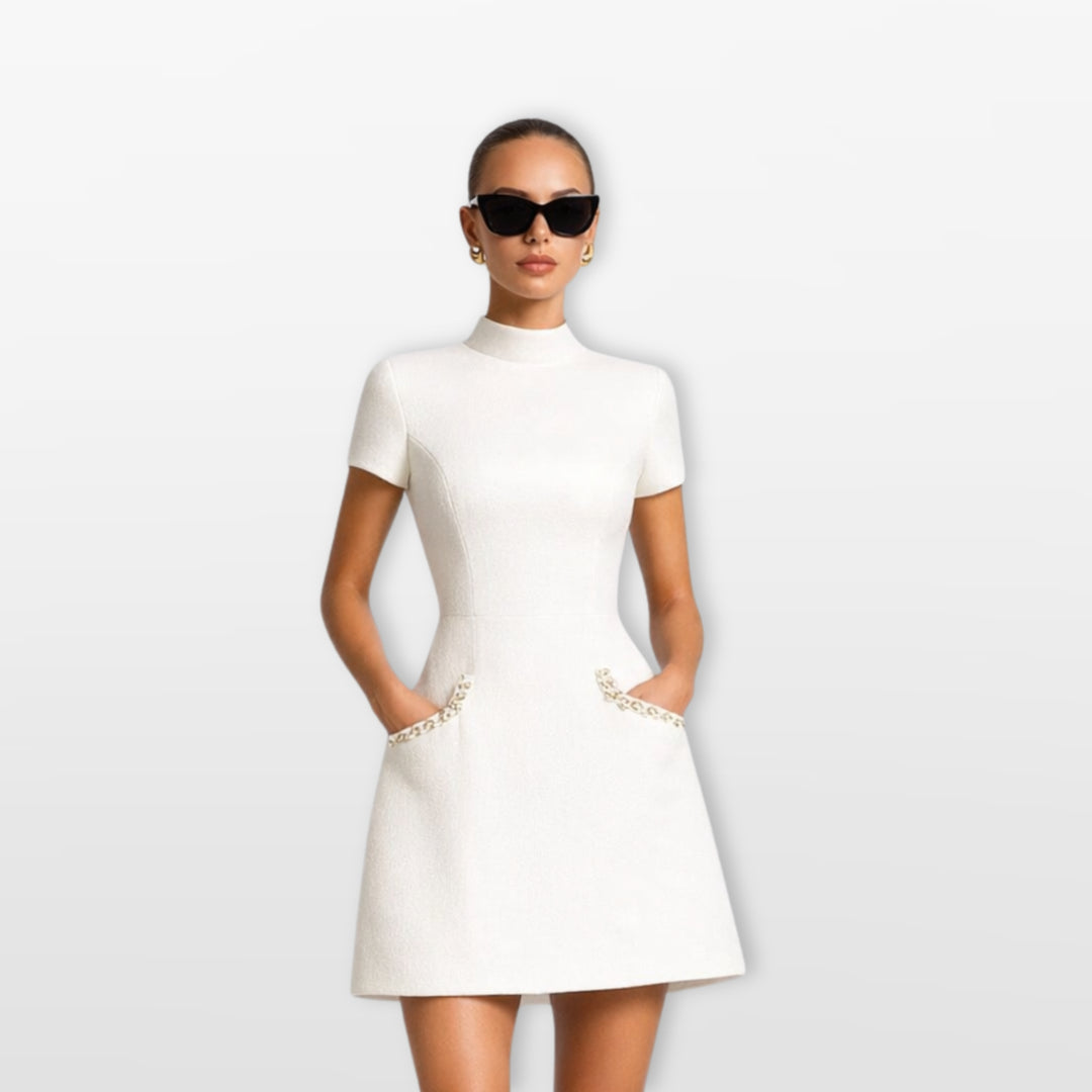 Robe Courte Perlée Chic Femme