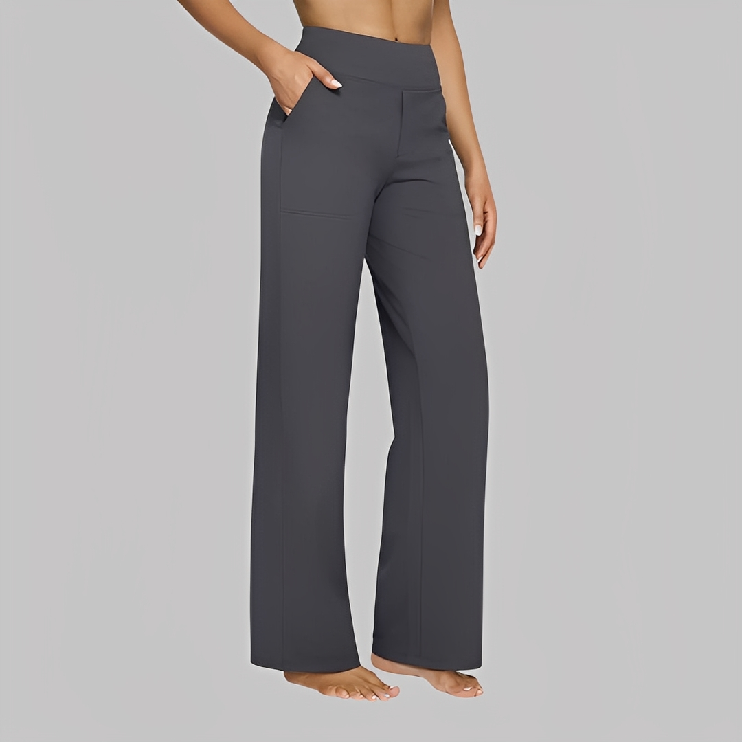 Pantalon Large Taille Haute Femme