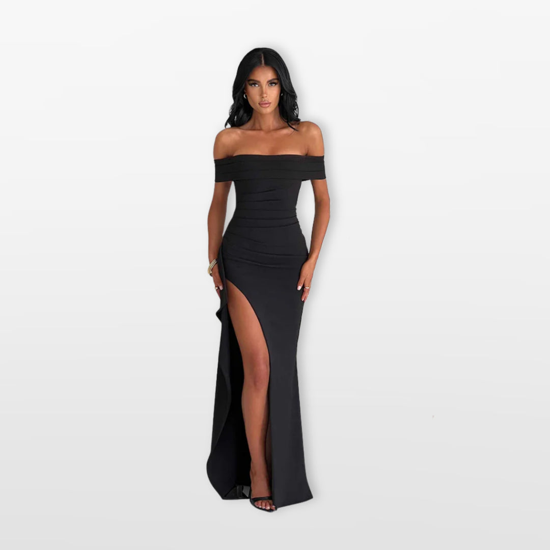 Robe Longue Épaules Dénudées Élégante Femme