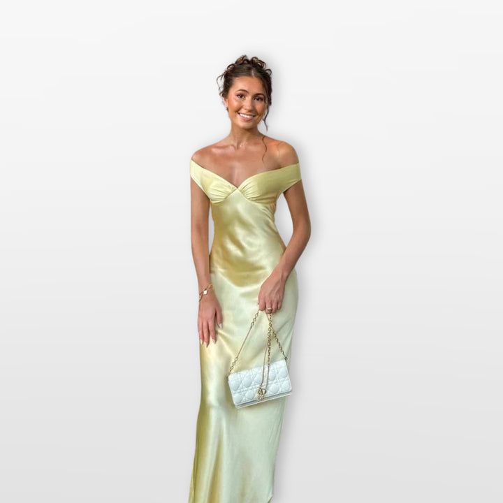 Robe Satinée Longue Chic De Soirée Femme