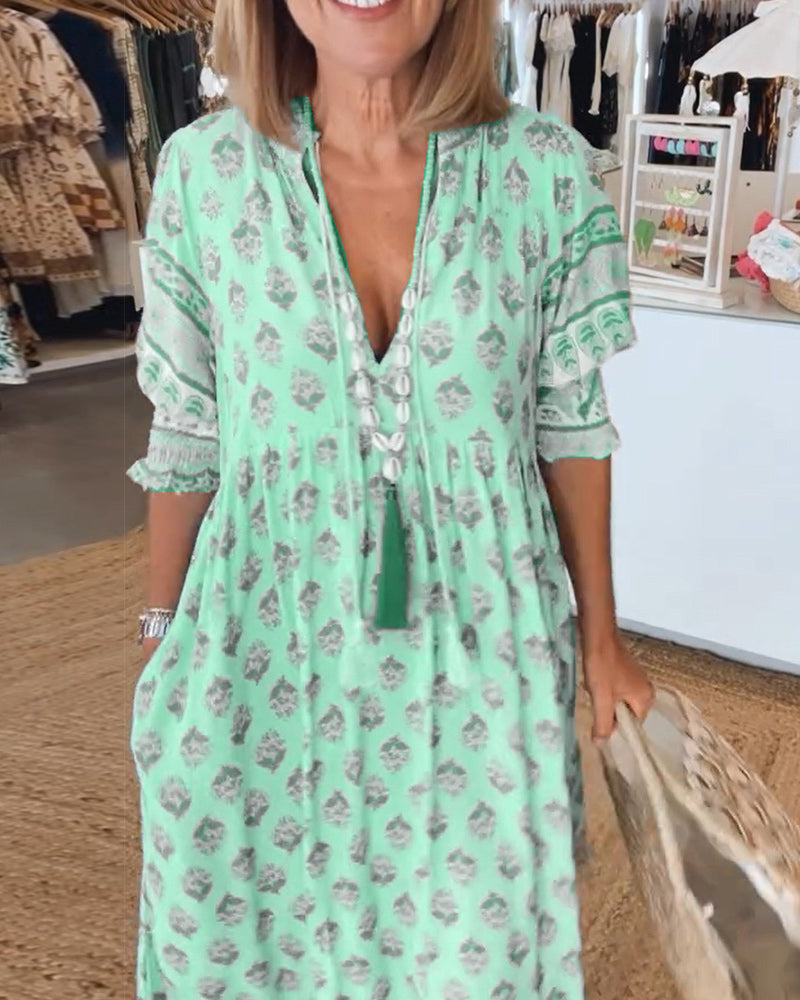 Robe Bohème Imprimée Femme