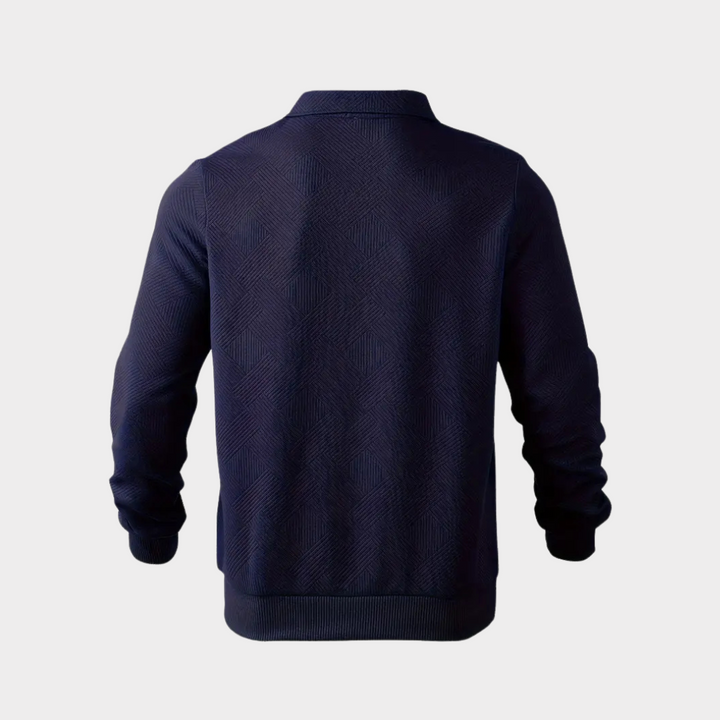 Pull Zippé à Col Polo Homme