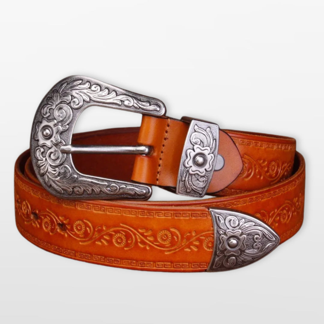 Ceinture Western Gravée Style Cowboy Homme