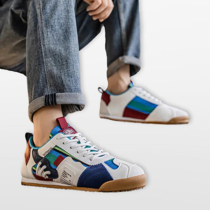 Baskets Multicolores Style Rétro Homme