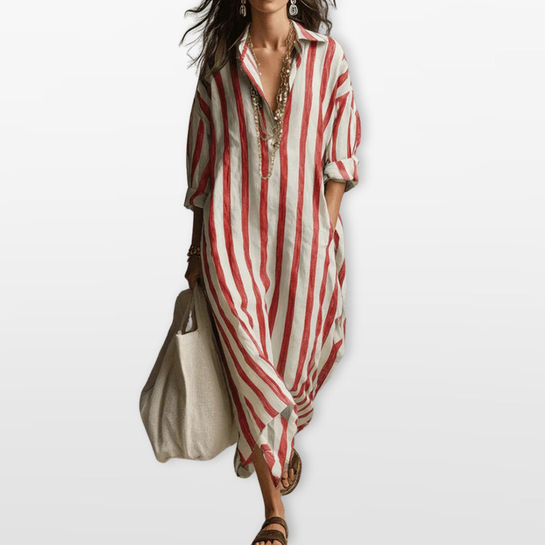 Robe Longue Rayée Ample Femme
