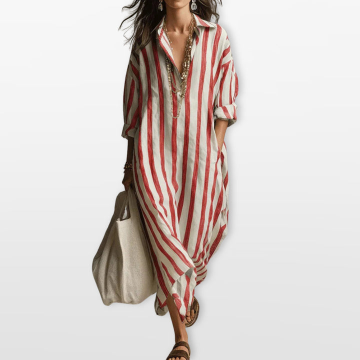 Robe Longue Rayée Ample Femme