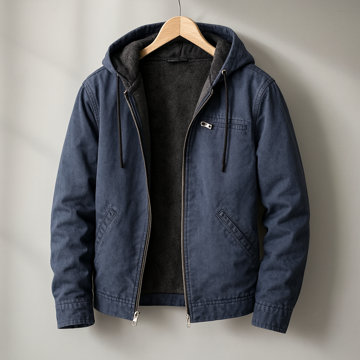 Blouson à Capuche et Fermeture Zippée Homme