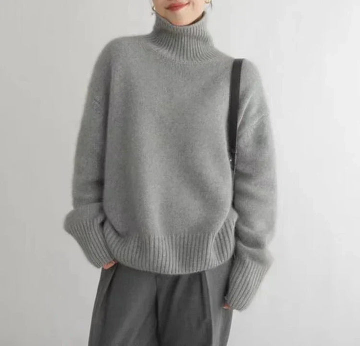 Pull Col Roulé Coupe Ample Femme