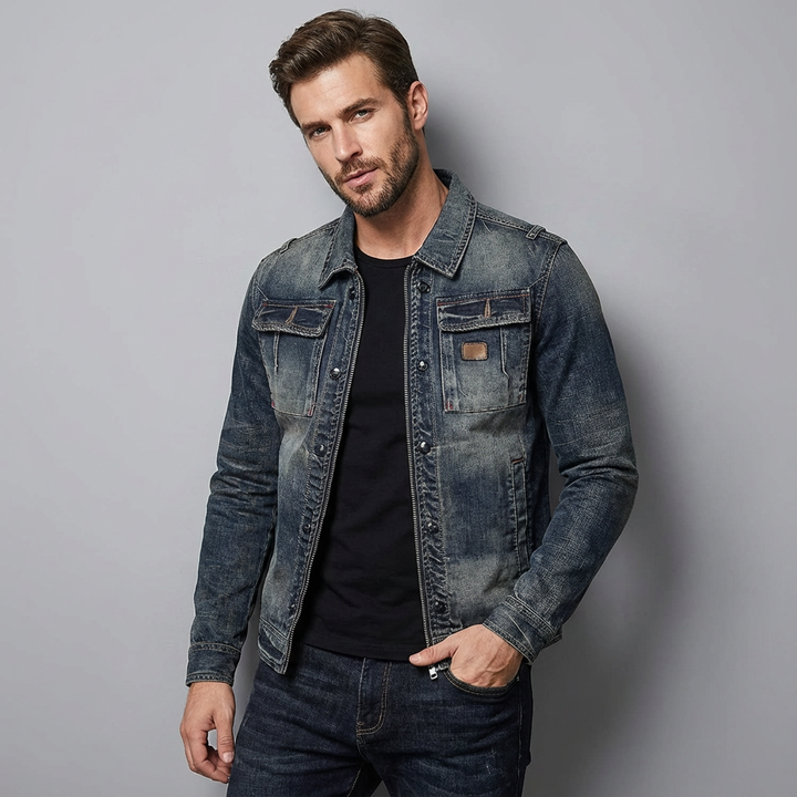 Veste Denim Délavée Homme