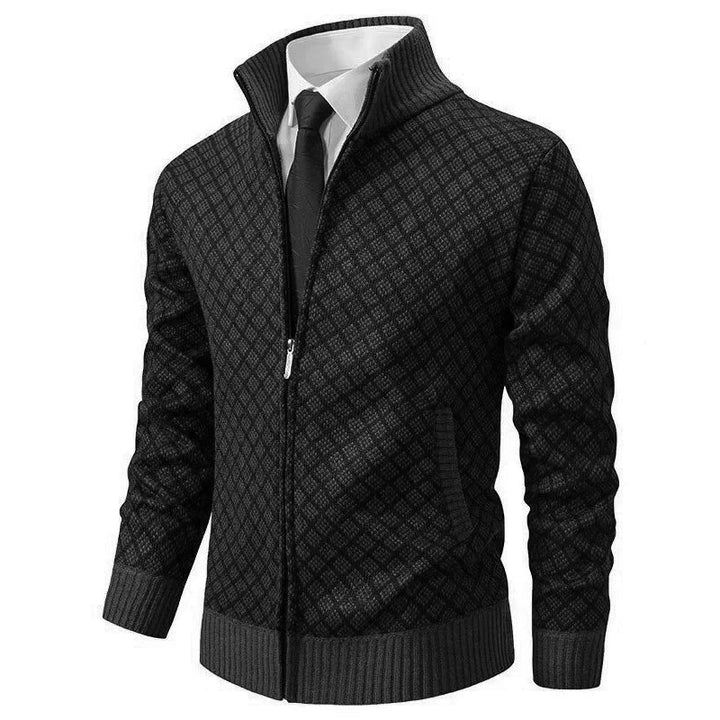 Cardigan Zippé à Col Montant Homme