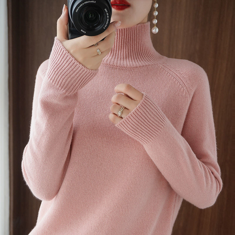 Pull Col Roulé à Manches Longues Femme
