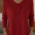 Pull à Col Large Côtelé Femme