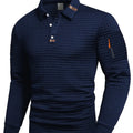 Polo Texturé à Manches Longues Homme
