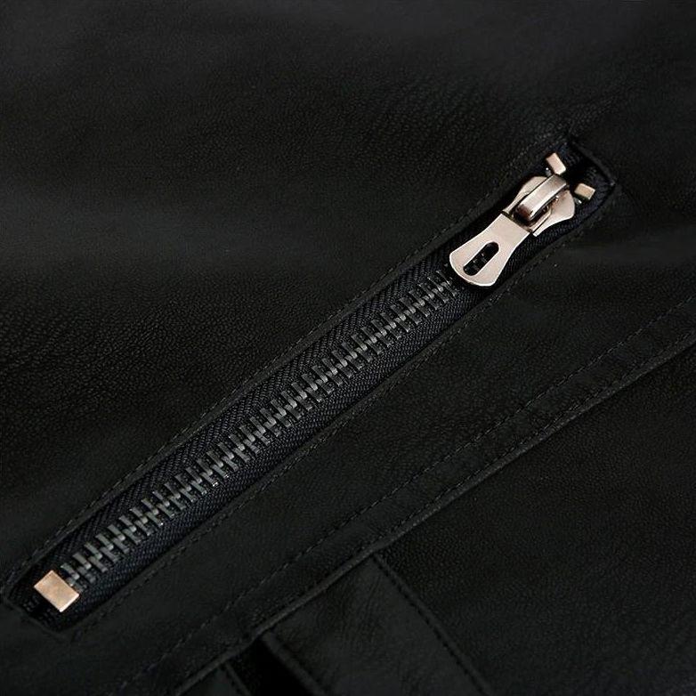 Veste En Cuir Style Motard Homme
