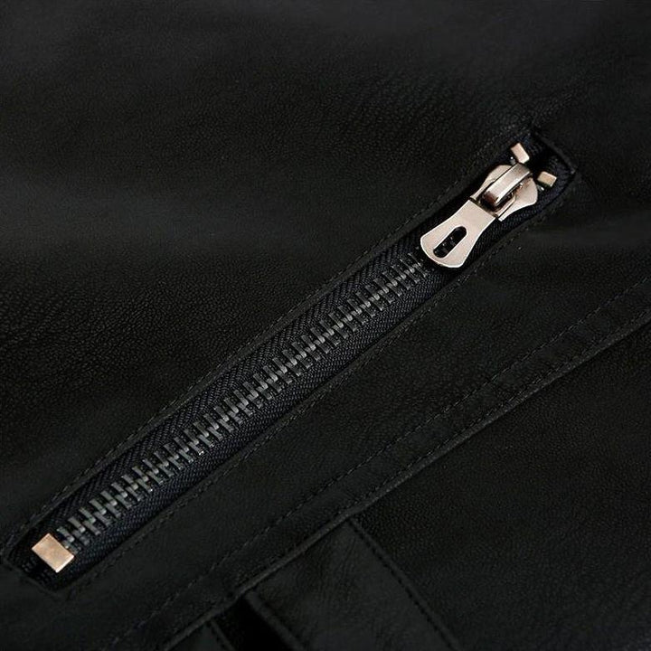 Veste En Cuir Style Motard Homme
