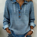 Women's Textured Polo-Collar Sweater